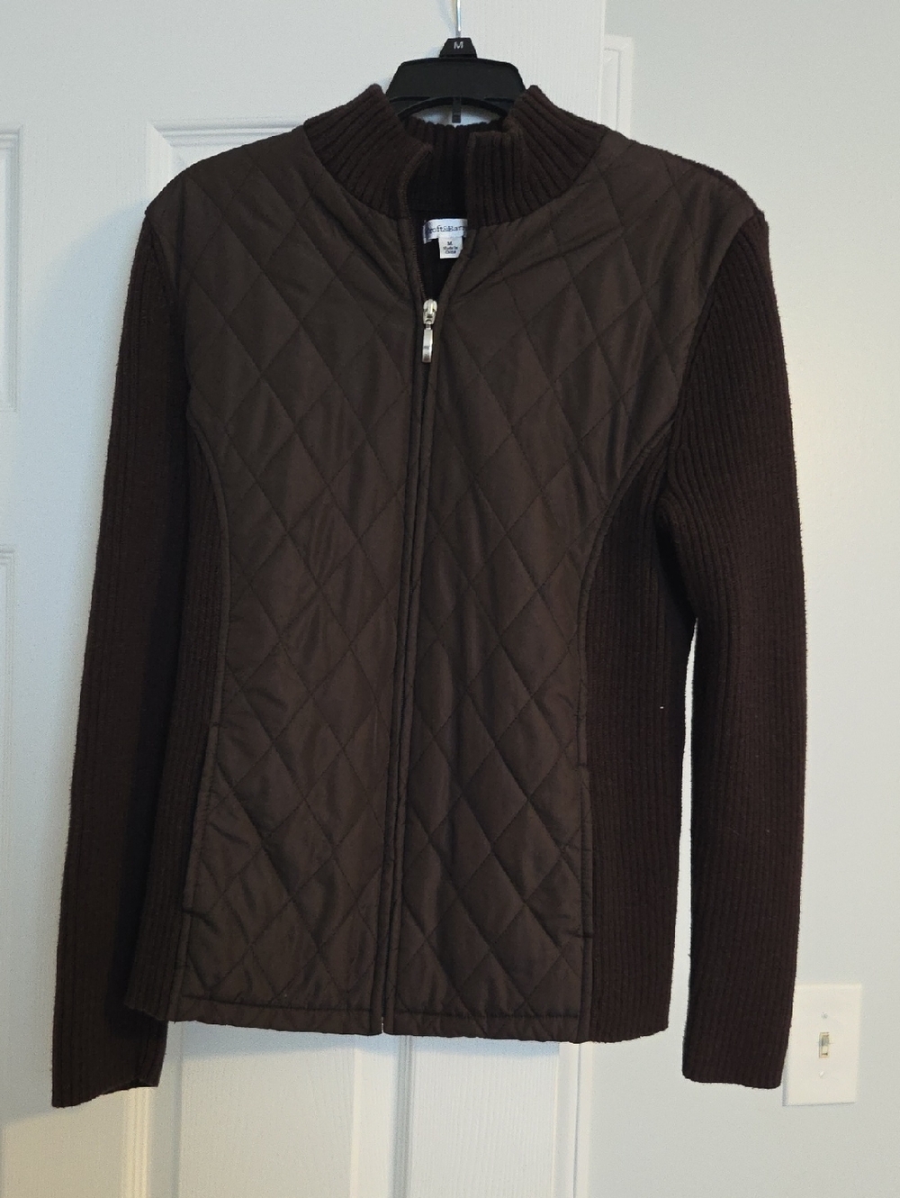 croft & barrow Quilted Dark Brown Utility Jacket